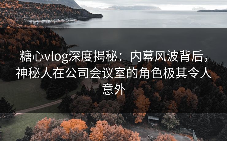 糖心vlog深度揭秘：内幕风波背后，神秘人在公司会议室的角色极其令人意外